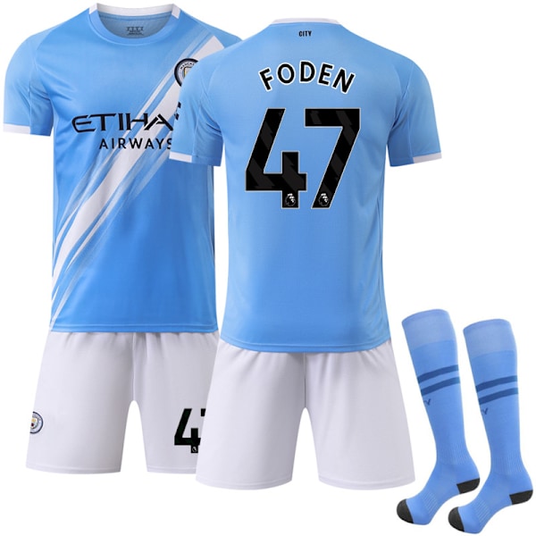 -26 ny sportsdrakt 17 De Bruyne klubb fotballdrakt nr. 9 Haaland Manchester City hjemmedrakt Manchester City home number 9 #M