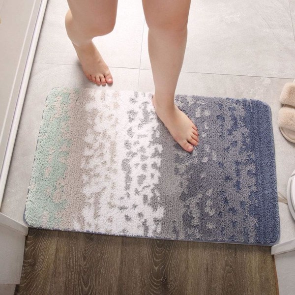IC Färgglada bandmönster för badrumsmattor Mjuk Shaggy Duschmatta i mikrofiber Maskintvättbar Badmatta Halkfri (Färgglad D, 24\"x35\")