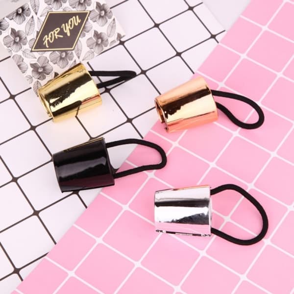 IC Punk Metal Elastisk Hestehaleholder Hårklemme Manchet Wrap Slipsbånd Sølv