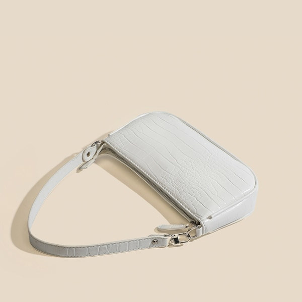 IC Retro Classic Clutch Axelväska Handväska med dragkedja Vit