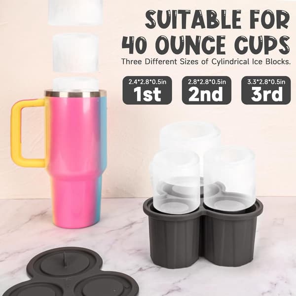 Ice Cube Mold - Stanley - Hollow - Cylindrical - Easy - Release - Cocktails - Whiskey - Long-lasting - Cooling - Reusable