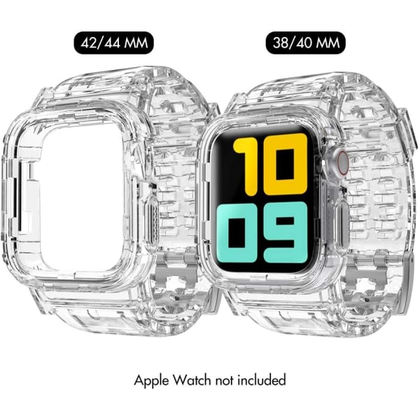 IC Watch Bälte Transparent med robust cover Kompatibel med Apple Watch 38 mm, 42 mm, 40 mm, 44 mm, (42/44)