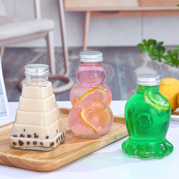 IC 300 ml 10 oz lasi hunajapurkit alumiinikorkilla Bear Octop A2