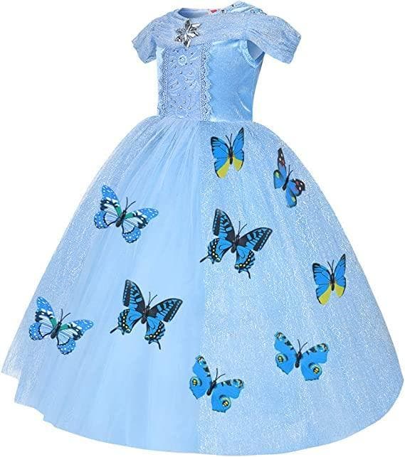 Prinsessekjole Elegant Blå Børne Maskerade Kostume Blå Blue 116