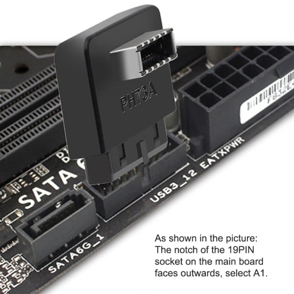 IC Moderkort USB Header Adapter USB3.0 19pin 20pin til TYPE-E 90 A1