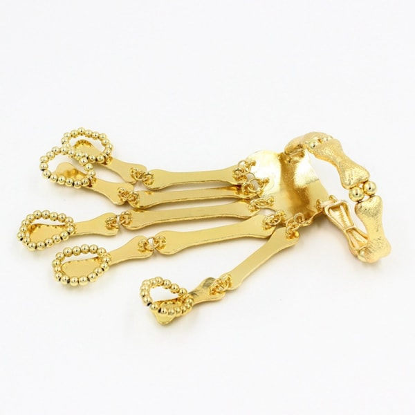 IC Dam vSLINtage skalle FSLINger Metal Skelett Armband RSLIng Hip SLHOp Hip SLHOp Cosplay Armband för Halloween och speciella helgdagar (guld)
