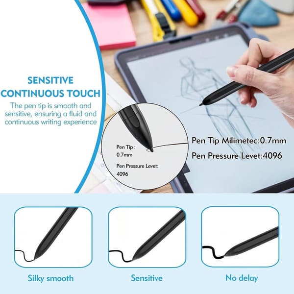 15 stk. S Pen-spidser kompatible med Samsung Galaxy Tab S6-S9, Note10/20, S21/S23 Ultra