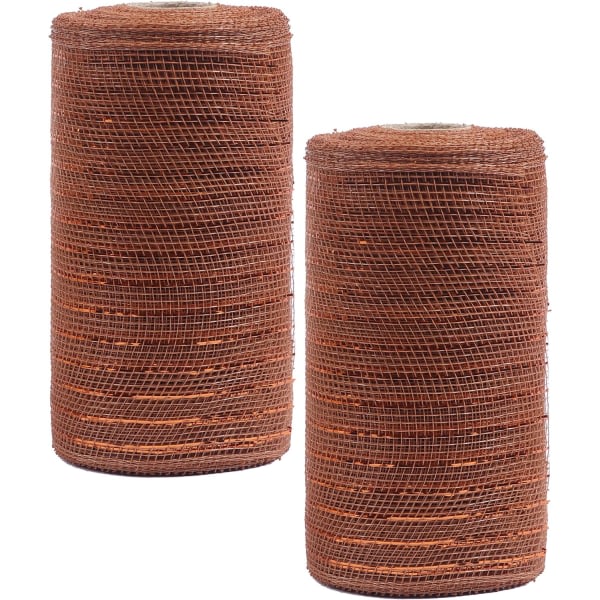 2-pack 6 tums metalliskt mesh -band (totalt 20 yards) - brun qd bäst