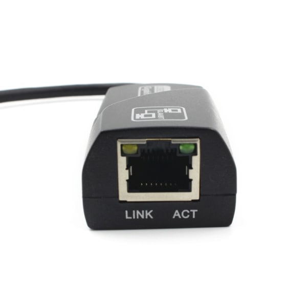 IC Kabelansluten USB 3.0 till Gigabit Ethernet RJ45 LAN 1000 Mbps Nätverk Ada Black USB3.0