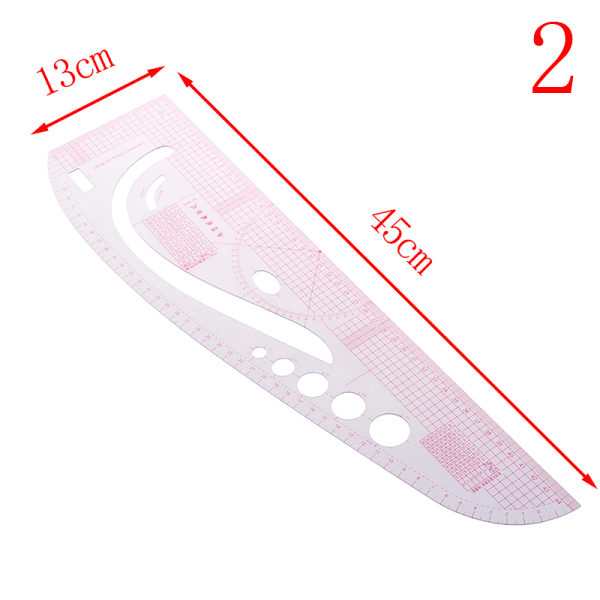IC 1 stk Supermyk plast kurvlinjal Tegning Skredderlinjal Yardstick 2