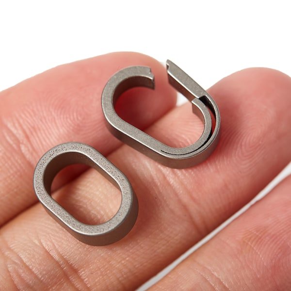 IC Mini Titanium Spænde Lille Nøglering Taljekæde Tilbehør Ud open