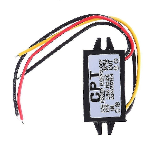 DC-DC-omformer regulator 12V til 5V 3A 15W for bil skjerm