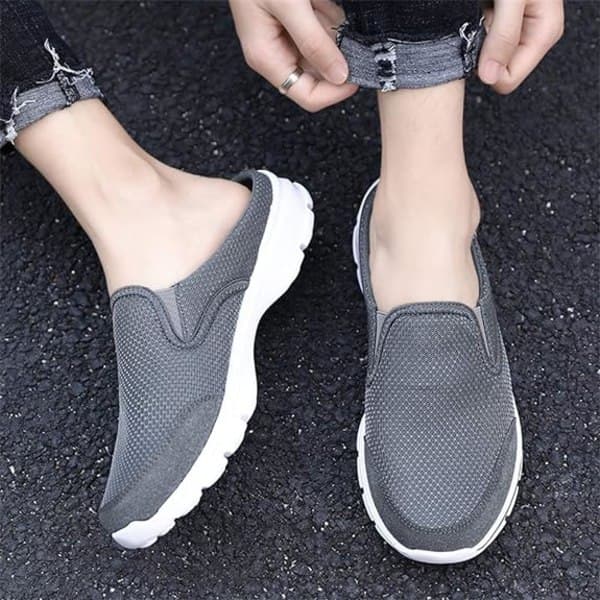 Herre Open Back Sneaker Træsko Strikkede Mules Sko Letvægts Åndbare Hjemmesko