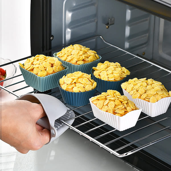 IC Morandi -väriset pyöreät kakku silikonimuotti Cupcake -kotelo Diy 12 kpl