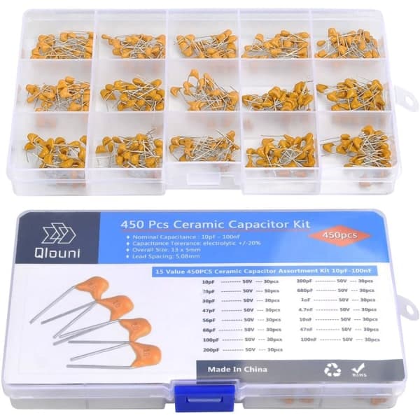 IC 450 st 50V 10Pf-100Nf monolitisk kondensator - multikeramisk kondensator (gul)