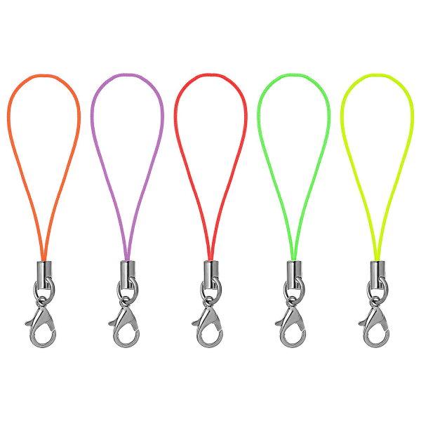 Ukcoco 100 stk Mobiltelefon Lanyards Hummer Spenne Sladdar Mobiltelefon Snodd Nøkkelring DIY Tilbehør (Sortert Farge) IC