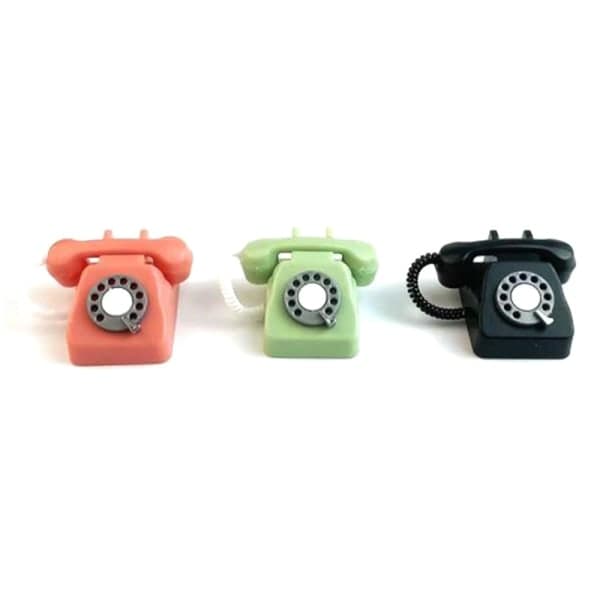 Dukkeskabs Møbler Kid Miniatur Plast Telefon Legetøj Sort