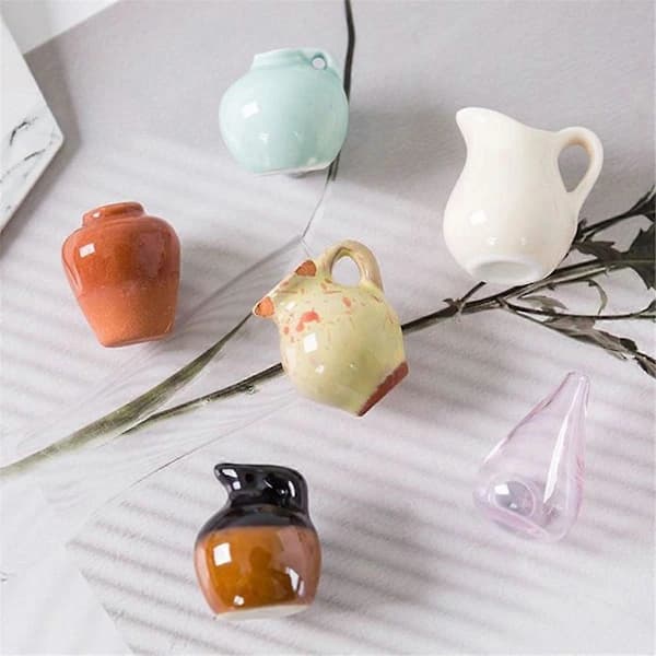8 stk. mini vase køleskabsmagneter, 3D harpiks blomstervase magneter til køkken køleskab indretning, tilfældig farve Random