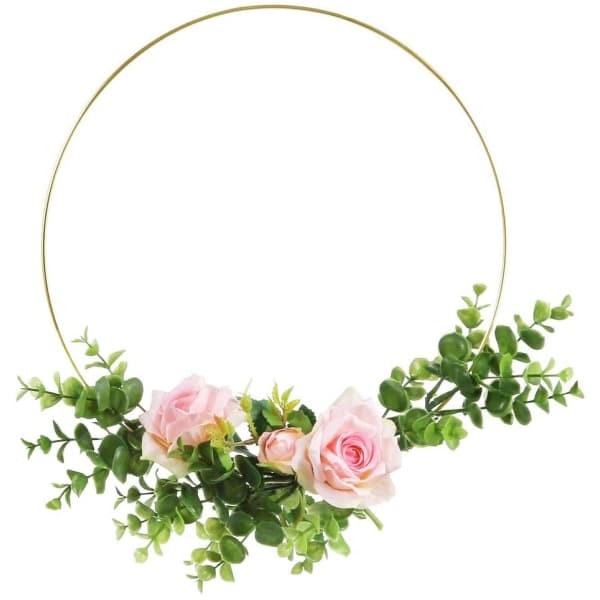 Metallringer, 10 stk, 25 cm Ø, gullbelagt, trådringer for