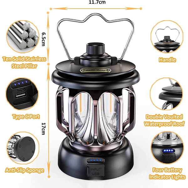 IC NOE Uppladdningsbar Campinglampa, Superljus Batteri c