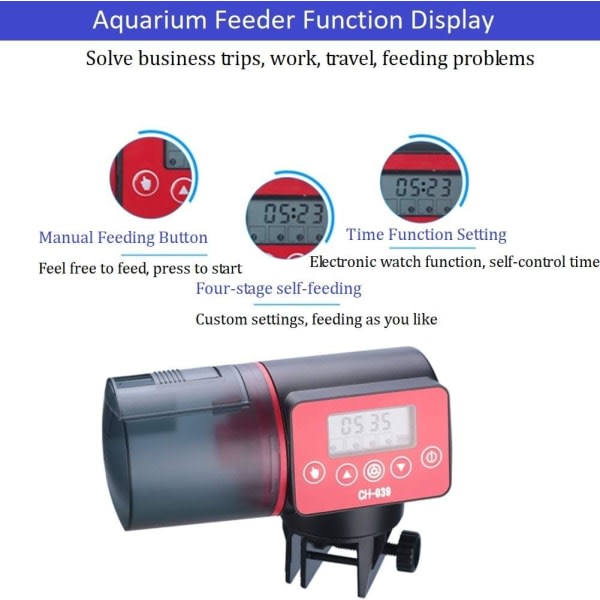 IC Automatisk fiskefôrer med LCD-skjerm, automatisk akvariefôrer
