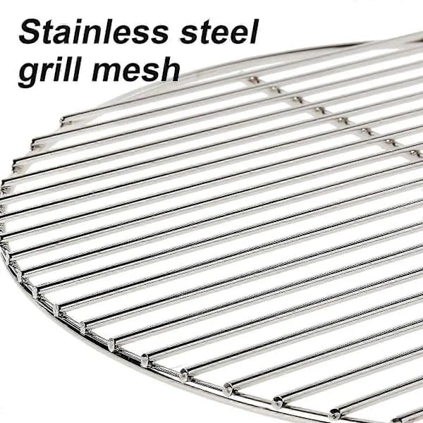 Kulgrillrist i rustfrit stål til kuglegrill, rund erstatningsrist til havegrill og camping, sølv 35 cm