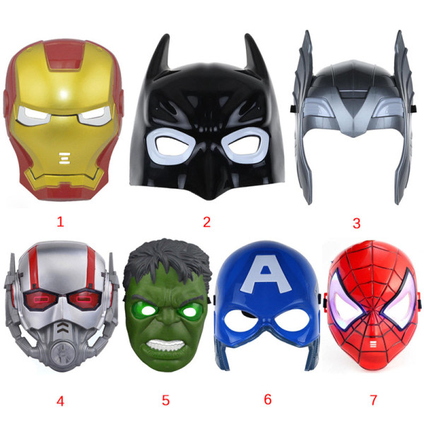 IC LED Super Sankarin naamio Amerikka & Iron Man Avengers Batman Spiderma 7