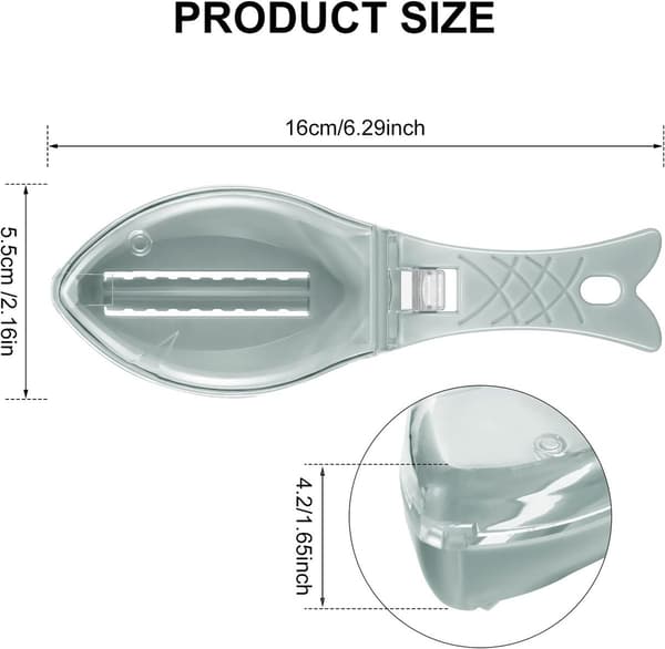 Blue-Gray - Fish Scale Remover - Fish Skin Brush - Fish Scale Scraper - Fast - Easy