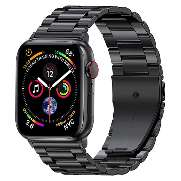 IC Kompatibel med Apple Watch-bånd 42/44/45 mm, bånd i rostfritt stål, Apple Watch Series 7/6/5/4/3/2, 38 mm 40 mm 41 mm svart