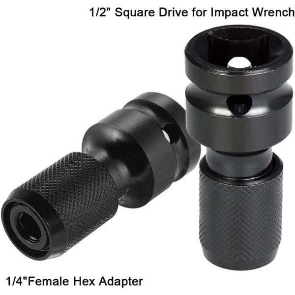 IC 2 stk. Hylsadaptere 1/2\" firkantet til 1/4\" sekskant-spærrnøgle Quick Release Chuck Converter