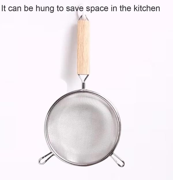 Fine Mesh Strainer, Made of 304 Stainless Steel, Kitchen Sieve with Handle, Silver