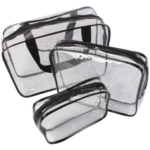 IC transparent necessär 3-pack Transparent Necessär Sminkväska Transparent
