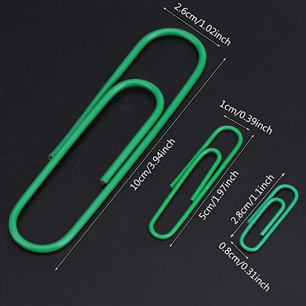 250 stk./æske Blandede Farver Papirclips Store Metalclips Studenterartikler Kontorartikler