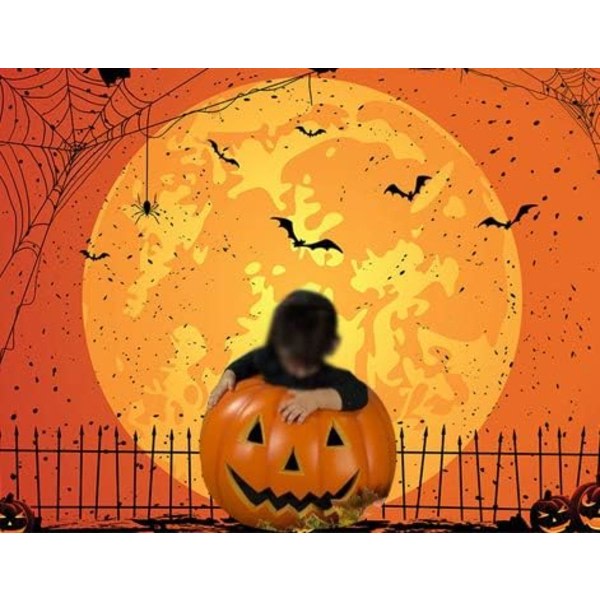 IC Happy Halloween Fotobakgrund 5x3ft före jul Jack O'Lantern Pumpa Lykta Orange Natt Spindelnät Kyrkogårdsstaket Barn Födelsedag Vinyl