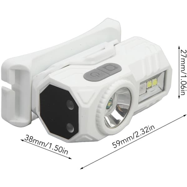 Supersterk LED-hodelykt med bevegelsessensor og magnetisk absorpsjon, LED-hodelykt med hattklemme, DUBUNS