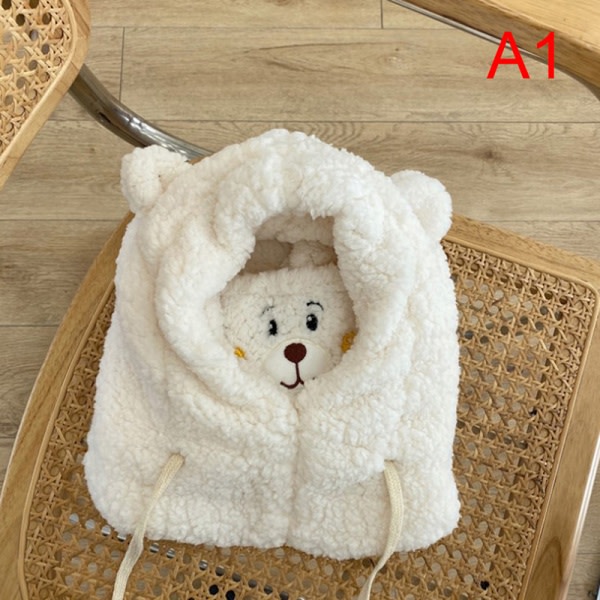 IC e Bear Ears Varmt Hætte Vindtæt Halsvarmer Cap Student Plus Cash hvid one size
