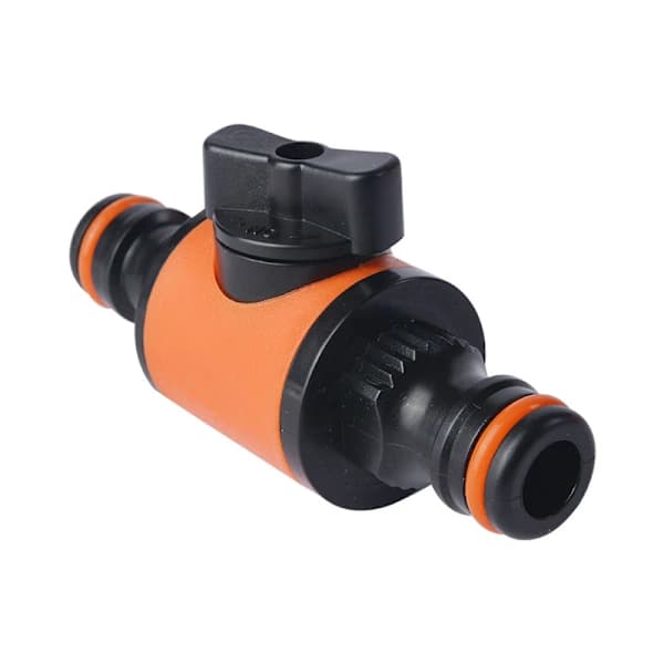 Double Nipple Connector with Valve Black+Orange Black+Orange Svart+orange