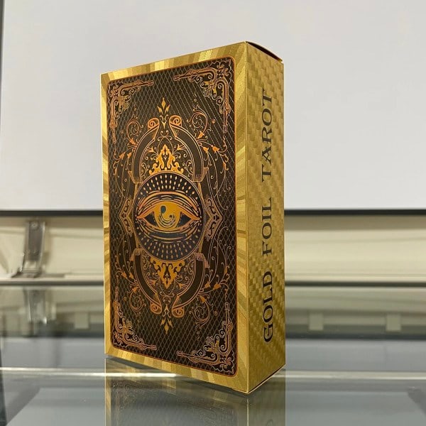 Golden Tarot 12x7cm Englanninkielinen Pakka Klassikko Aloittelijoille Värillinen Paperi Opaskirja Korkealaatuiset Oppimiskortit Runot Ennustaminen A200