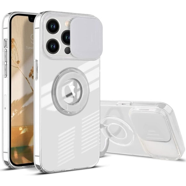 IC Design iPhone 14 Pro Max Skal Klar Stötfångare Smalt Skyddande Candy Färg Slide Kamera Lins Cover (Vit)