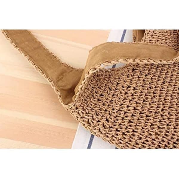 IC CNE Halm axelväska, sommar strand crossbody väska wit