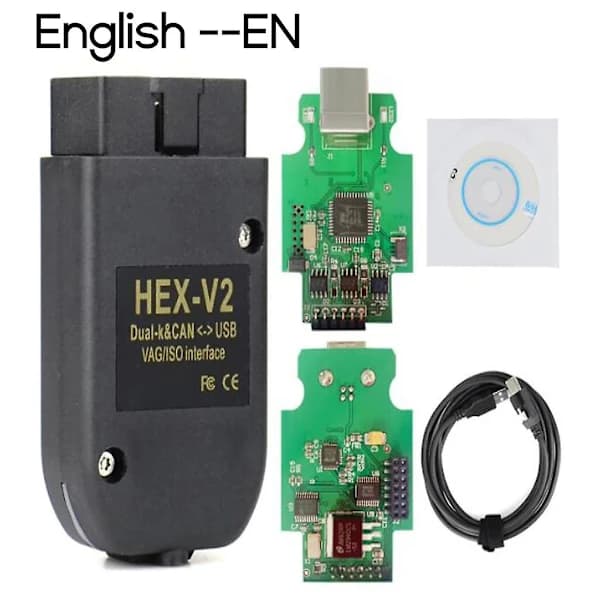 Multi-sproget Vcds Hex X2 22.3 Hex Can Usb Interface V2 Atmega162+16v8+ft232rq Engelsk English