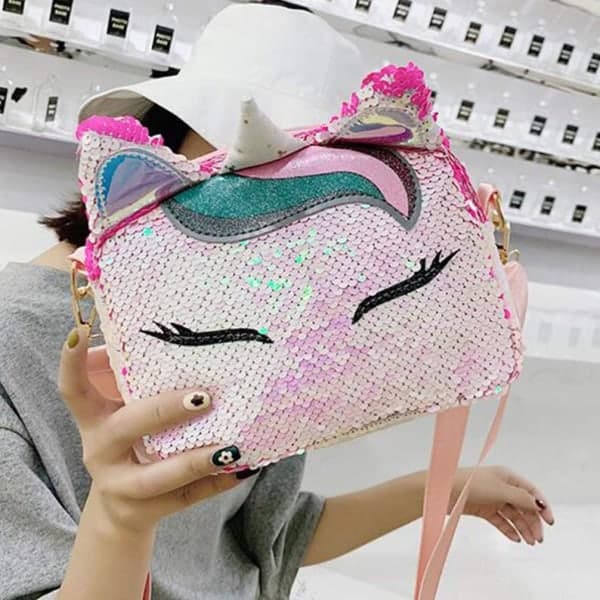 IC Crossbody-taske Enhjørning Paljetter Mini Håndtasker Flippy Glitter