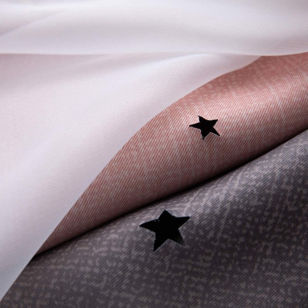 IC Stjärngardiner, dubbelrumsgardiner, grå-rosa, 130 x 160 cm Rosa