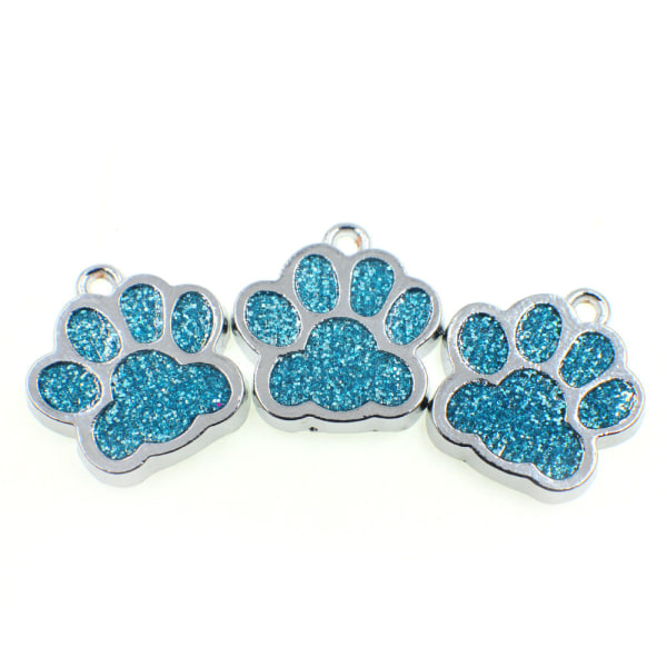 IC 9 stk Dyrekatt Hund Pote Bit Charms Henger Krystallperler Smykkefunn for DIY Smykkeproduksjon Halskjede Armbånd Lys Blå