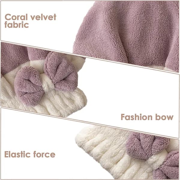 1-pack Mikrofiber Hårtorkningsmössa Hårtorkningshandduk Superabsorberande Hårhandduksomslag