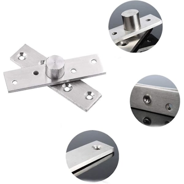 2-pack 360 graders roterande gångjärnsfästen i rostfritt stål, 75 x 17 mm