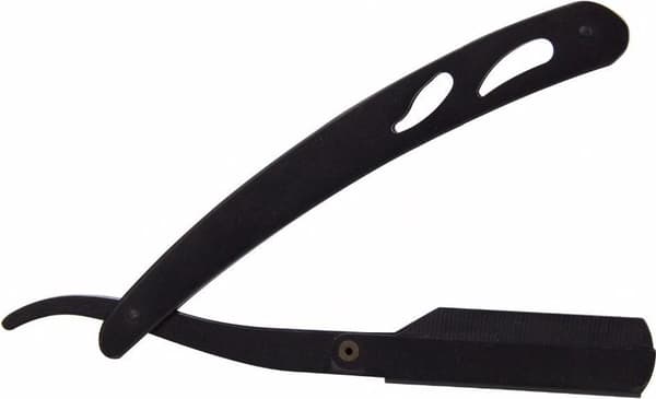 Skraberholder med 10 dobbeltkantede blade – barberens foldbare shavette, til skæg og ansigtshår
