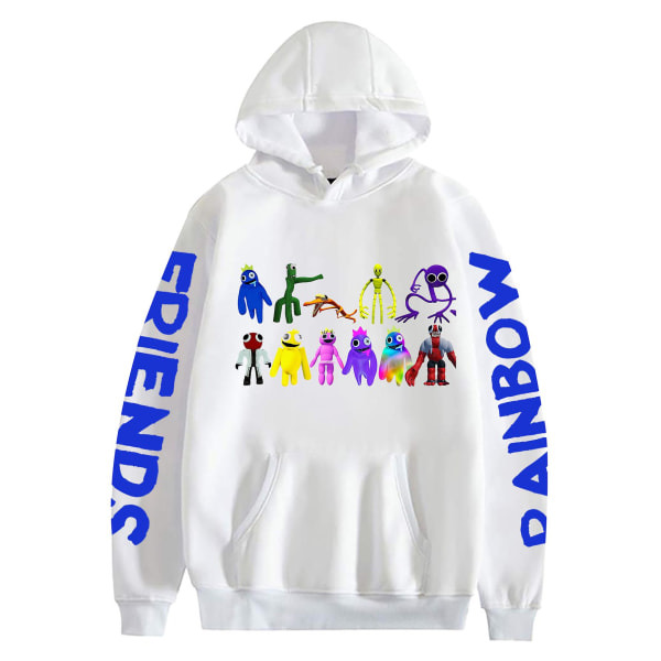 IC Roblox Rainbow Friends Huppari Rainbow Friends Huppari painetulla lämpimillä vaatteilla Valkoinen 3 CNMR XL