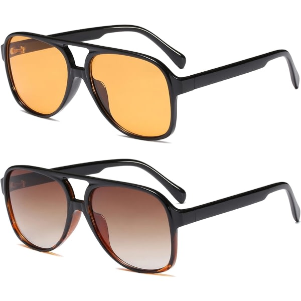 IC Klassinen Vintage Aviator-aurinkolasit naisille ja miehille, suuret kehykset, retro 70-luvun aurinkolasit