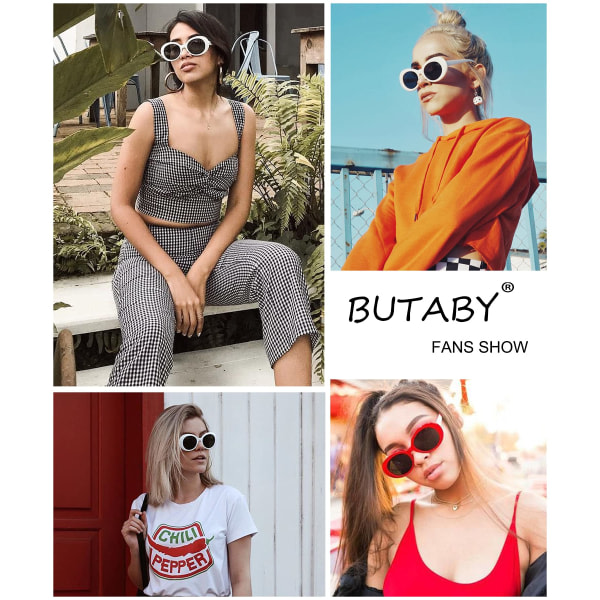 IC Retro Ovaali Aurinkolasit Clout Goggles Kurt Cobain Vintage Mod Paksu Kehys Pyöreä Lins Unisex UV400 Suoja